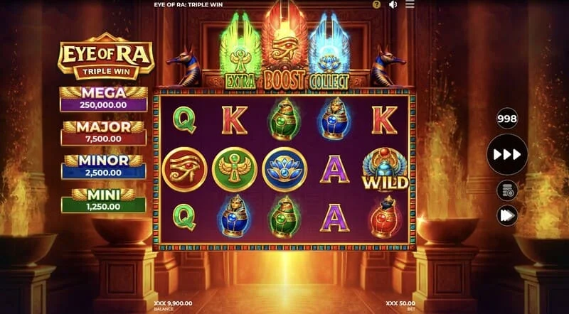 Eye of Ra Triple Win – nukritęs Wild ant būgnų
